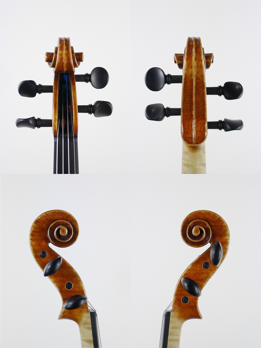 3/4 size violin scroll